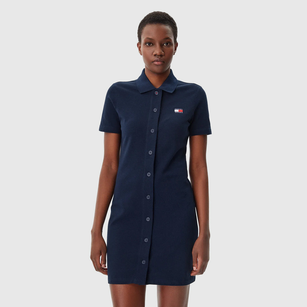 Tommy Hilfiger Badge Pique Golfer Dress - Navy |ThirdBaseUrban