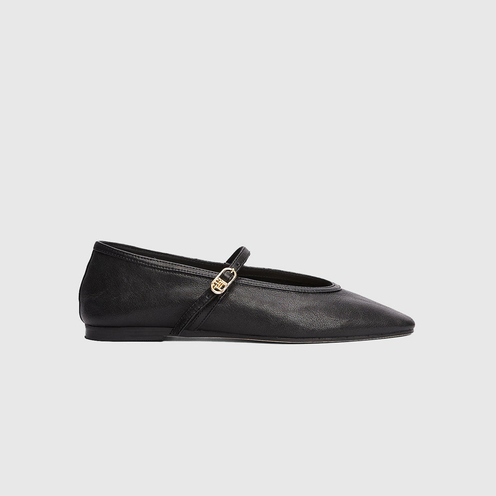 Tommy Hilfiger Maryjane Leather Ballerina - Black |ThirdBaseUrban