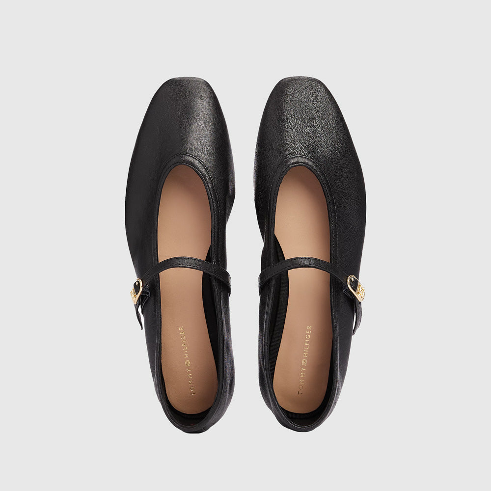 Maryjane Leather Ballerina - Black