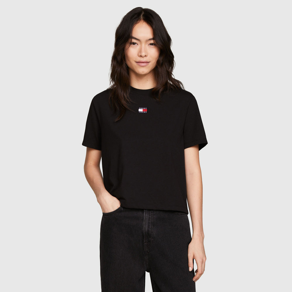 Tommy Hilfiger Badge T-Shirt - Black |ThirdBaseUrban