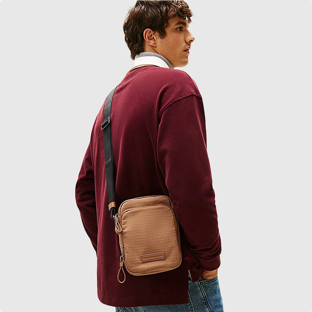 Casual Tech Mini Reporter Bag - Brown