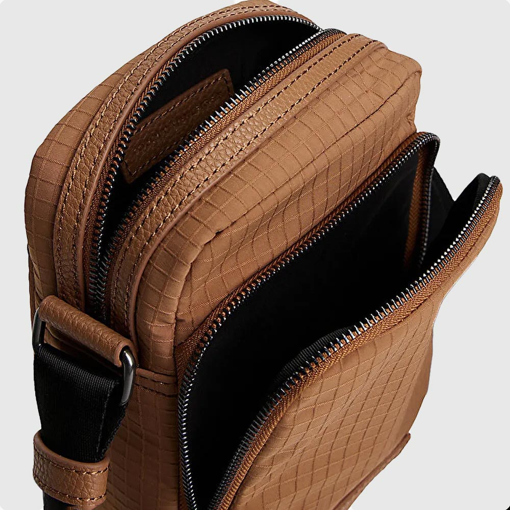 Casual Tech Mini Reporter Bag - Brown