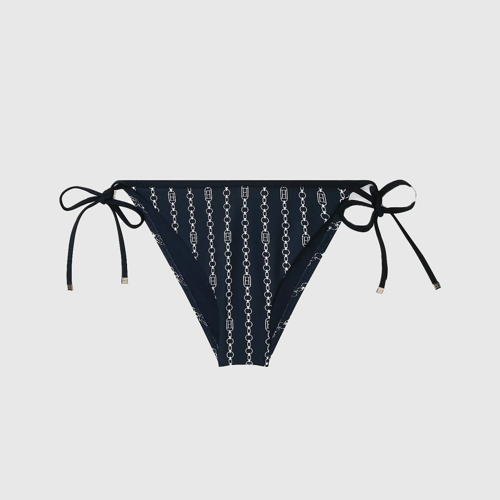 Cheeky String Side Tie Print - Navy Multi