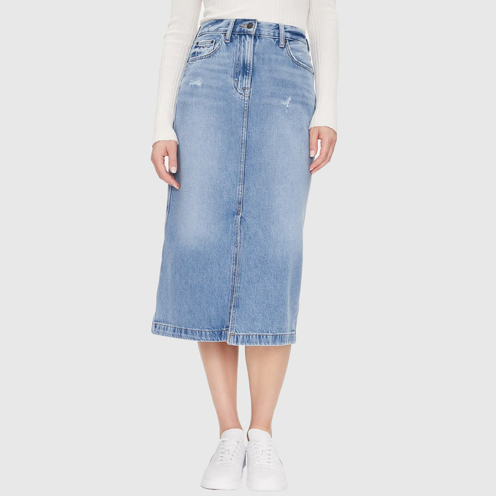 Tommy Hilfiger Claire Midi Skirt - Denim Light |ThirdBaseUrban