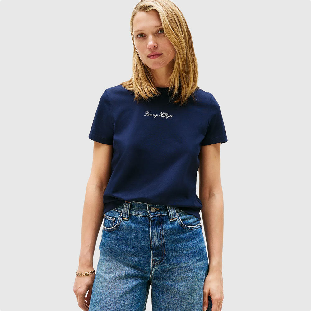 Tommy Hilfiger Classic Script T-Shirt - Navy |ThirdBaseUrban
