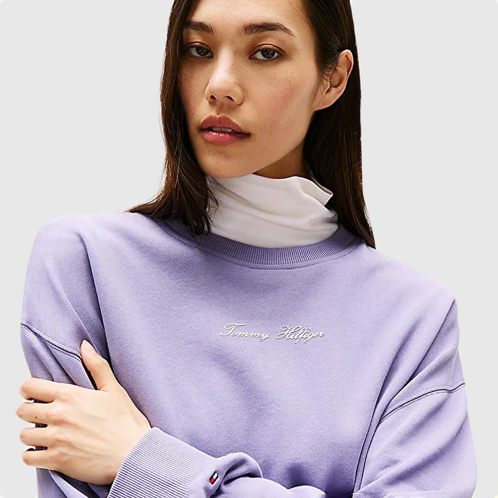Script Terry Sweatshirt - Lavender