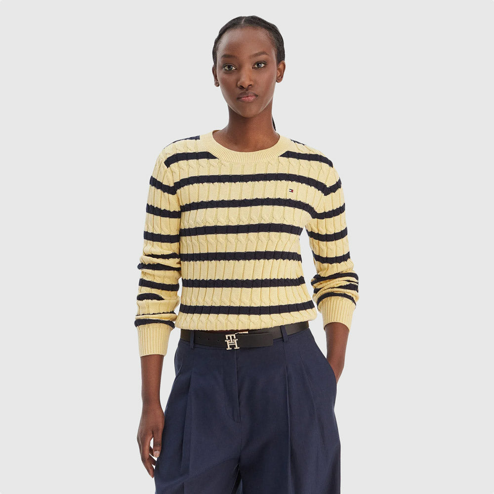 Tommy Hilfiger Cable Sweater - Yellow |ThirdBaseUrban