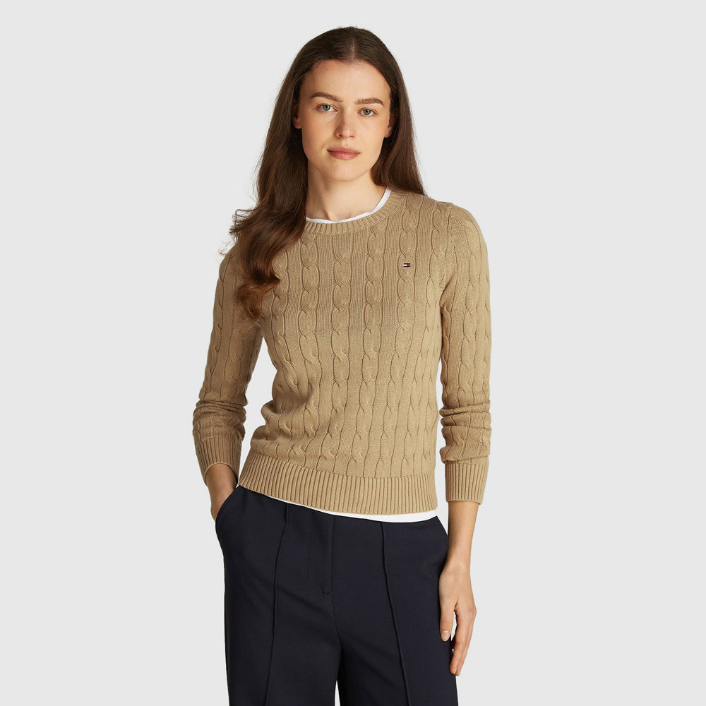 Tommy Hilfiger Cable Sweater - Khaki |ThirdBaseUrban