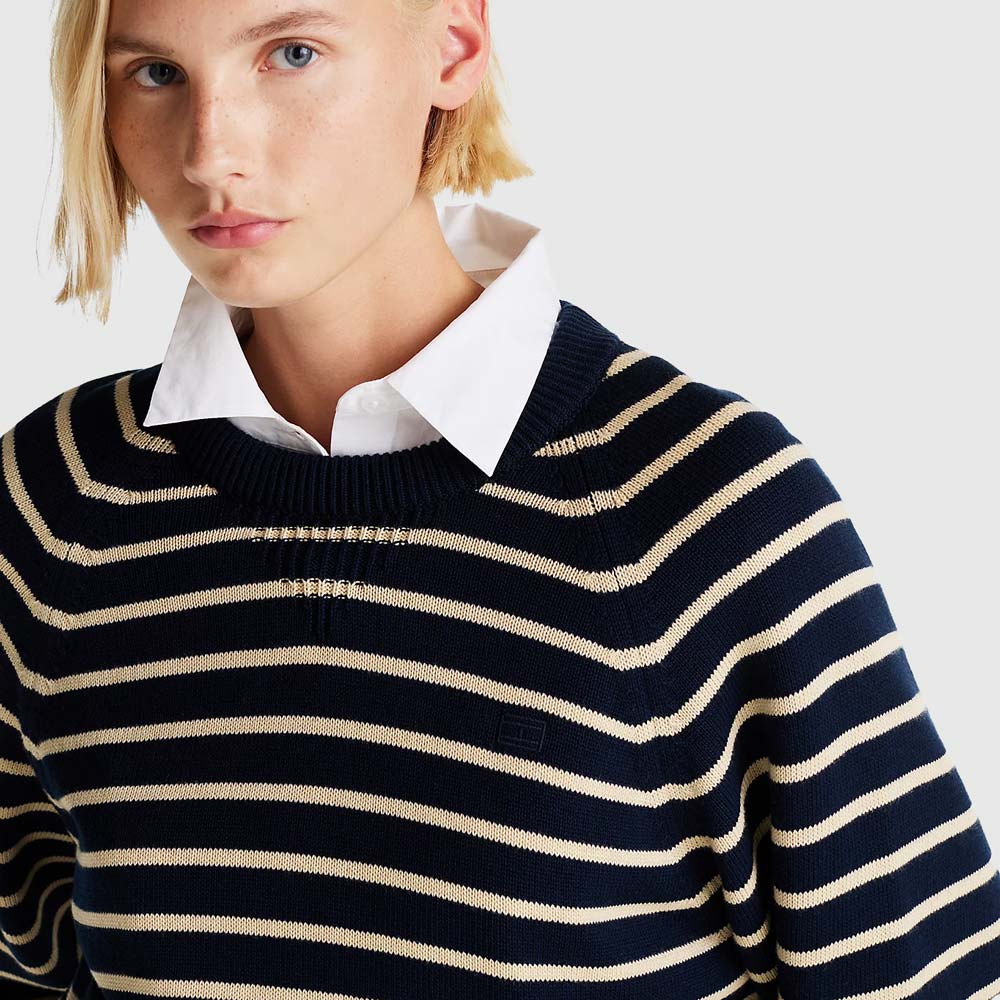 Branded Oversized Sweater - Navy Multi