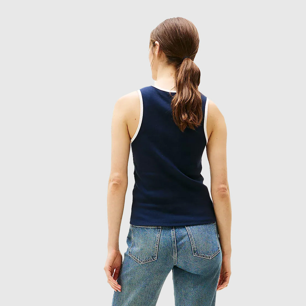 Contrast Tank - Navy