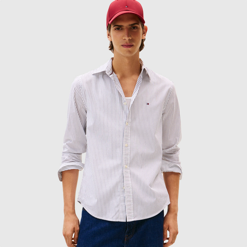 Tommy Hilfiger Poplin Shirt - White Multi |ThirdBaseUrban