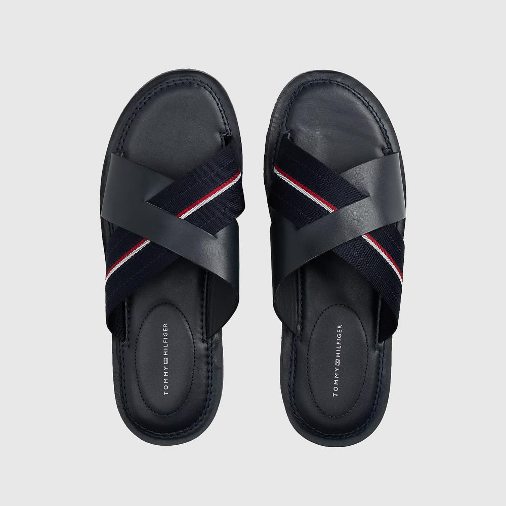 Tommy Hilfiger Hilfiger Cross Sandal - Navy |ThirdBaseUrban
