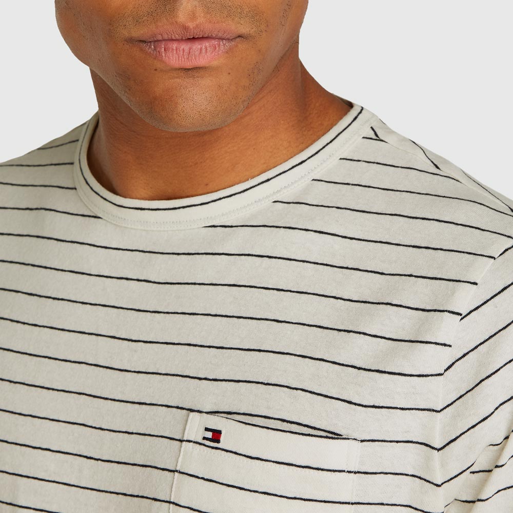 Linen Stripe T-Shirt - Ivory