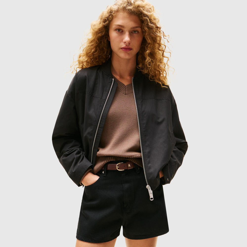 Tommy Hilfiger Nylon Bomber - Black |ThirdBaseUrban