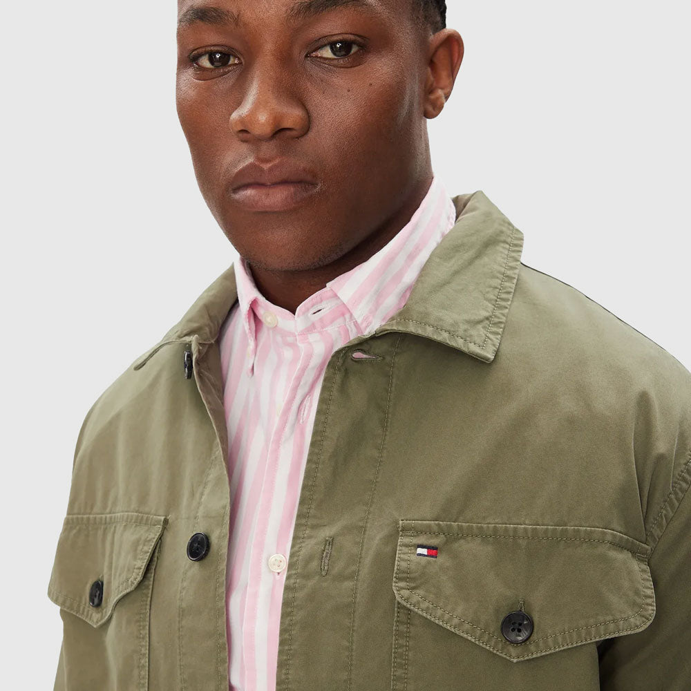 Cotton Twill Shirt Jacket - Olive