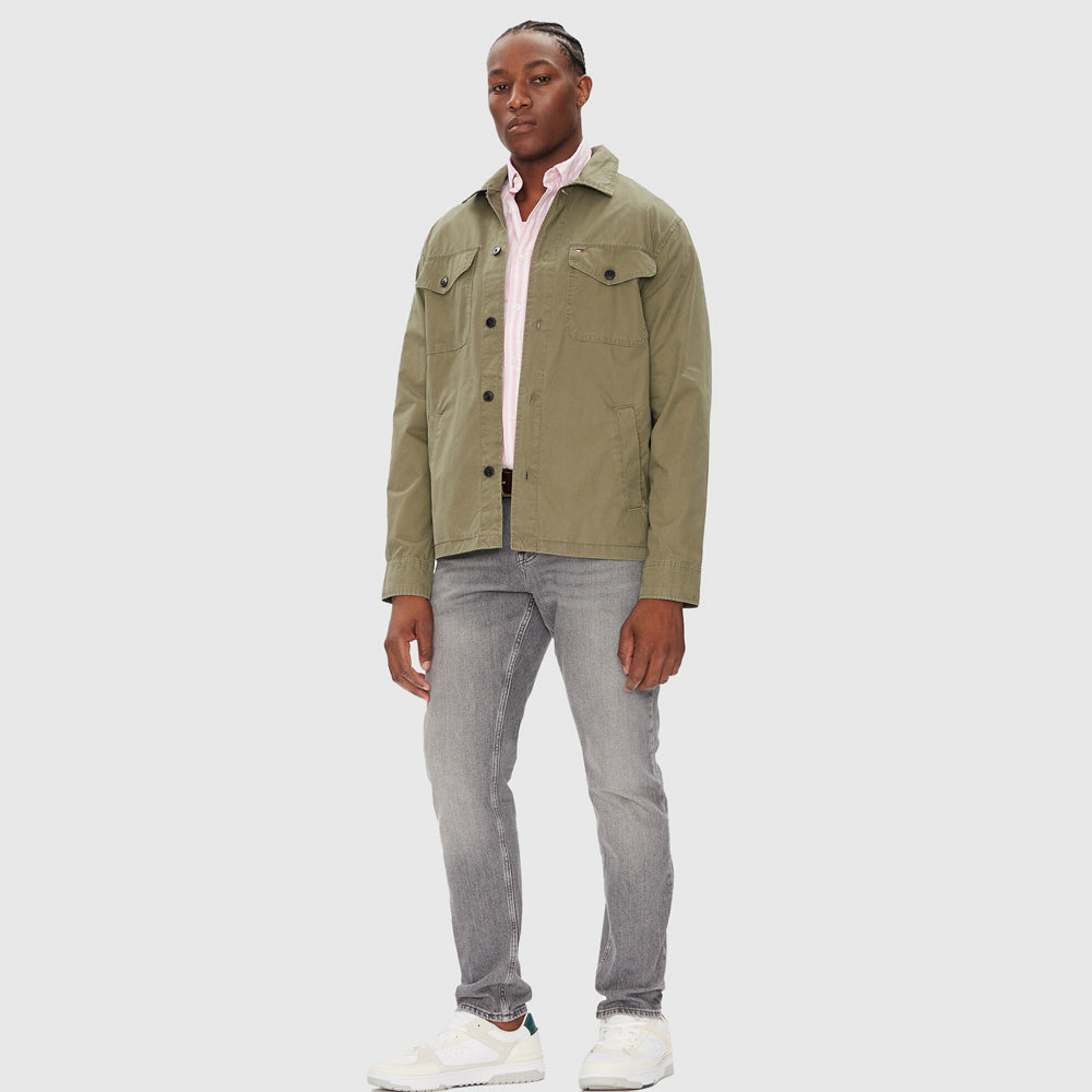 Cotton Twill Shirt Jacket - Olive