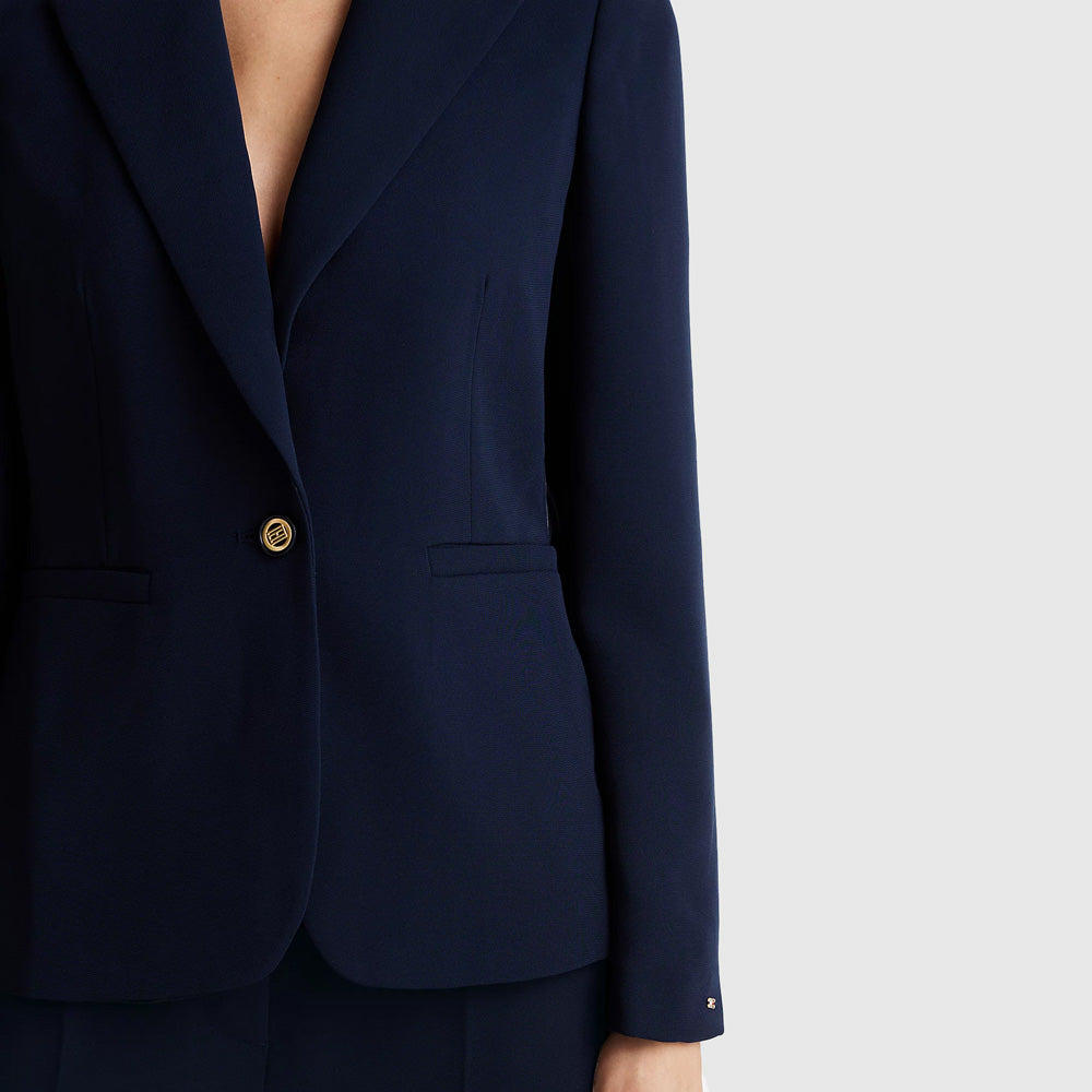 Crepe Slim Blazer - Navy