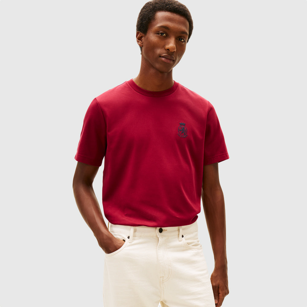 Tommy Hilfiger Crest Interlock T-Shirt - Rouge |ThirdBaseUrban