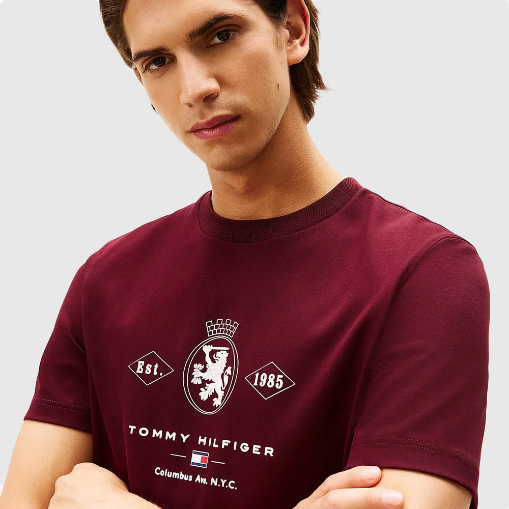 Diamond Crest Graphic T-Shirt - Burgundy