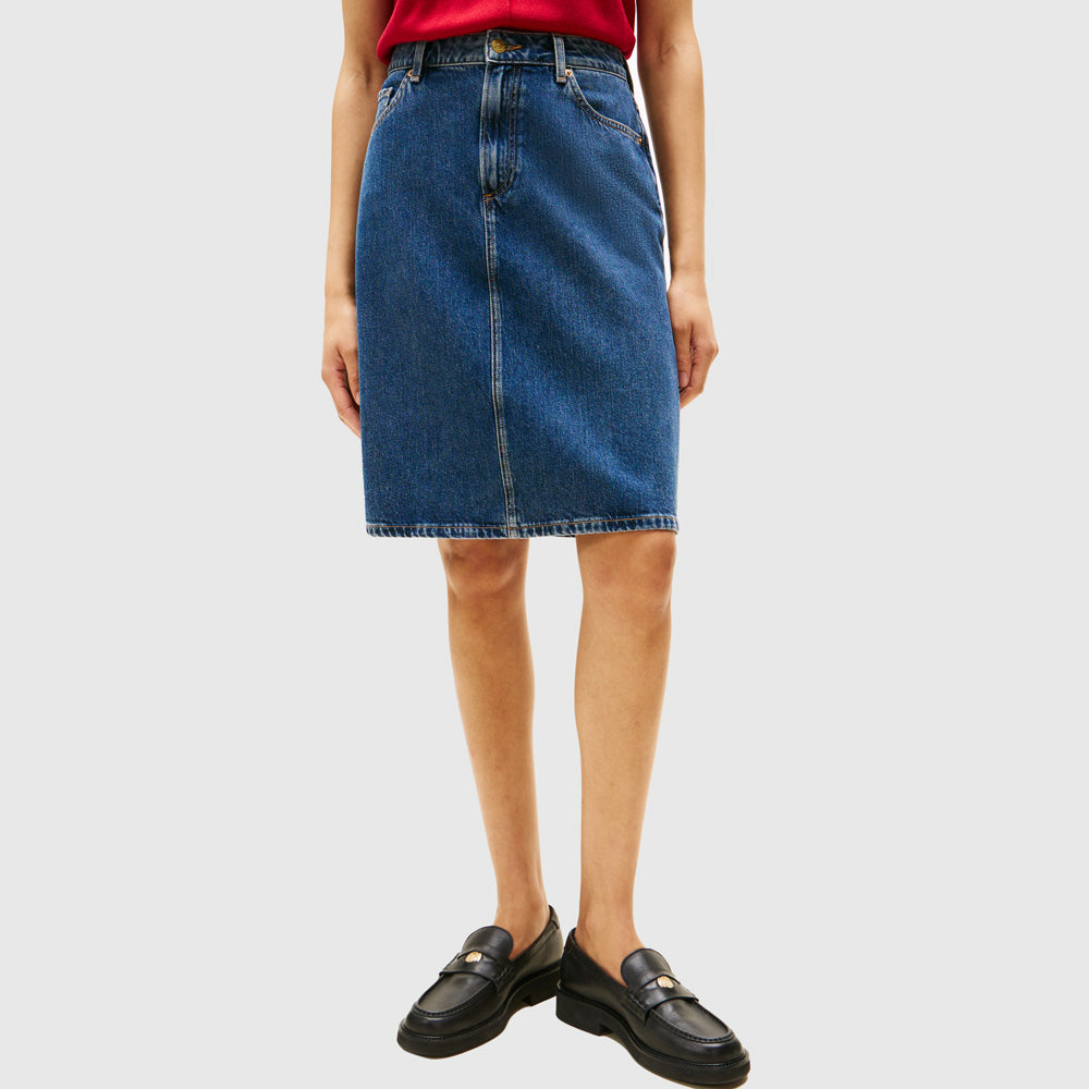 Tommy Hilfiger Knee Denim Skirt - Denim Medium |ThirdBaseUrban