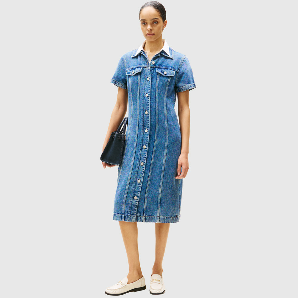 Tommy Hilfiger Lana Midi Shirt Dress - Denim Medium |ThirdBaseUrban