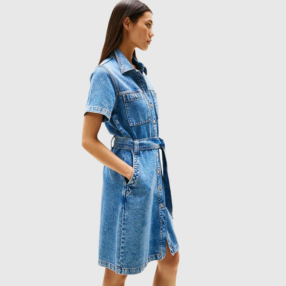 Belted Dress - Denim Medium