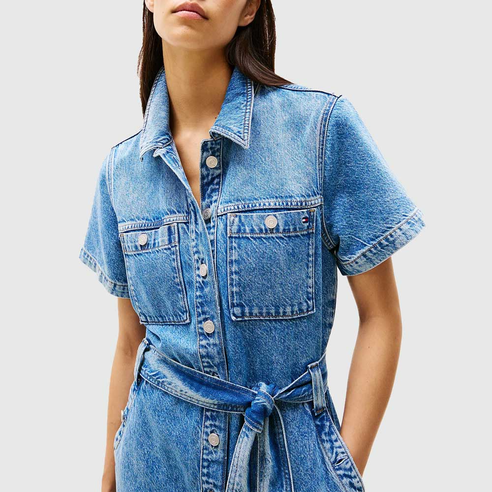 Belted Dress - Denim Medium
