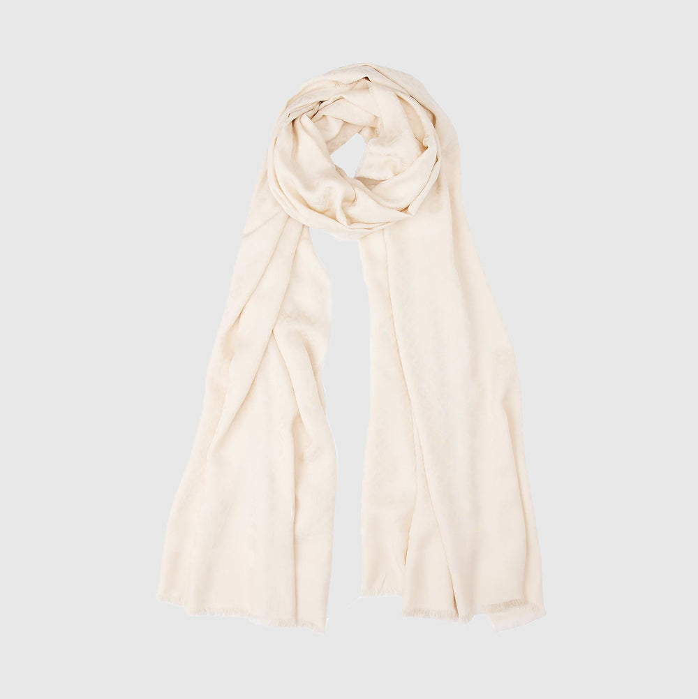 Chic Jacquard Scarf - Cream