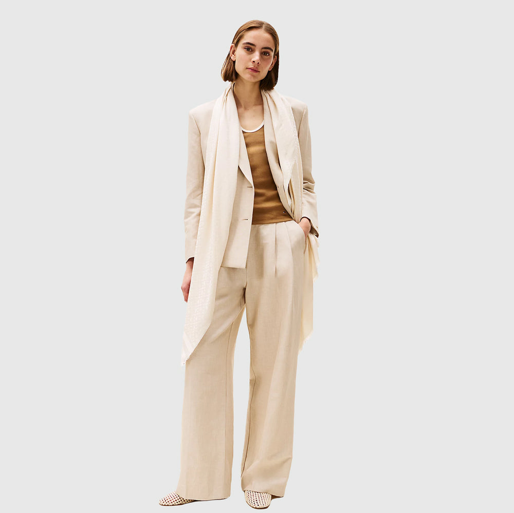Tommy Hilfiger Chic Jacquard Scarf - Cream  |ThirdBaseUrban