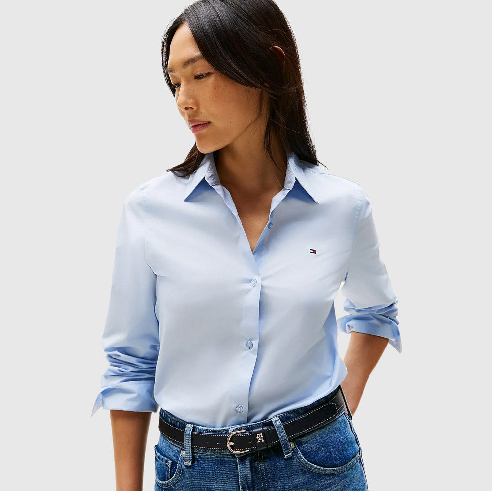 Tommy Hilfiger Poplin Regular Shirt - Light Blue |ThirdBaseUrban