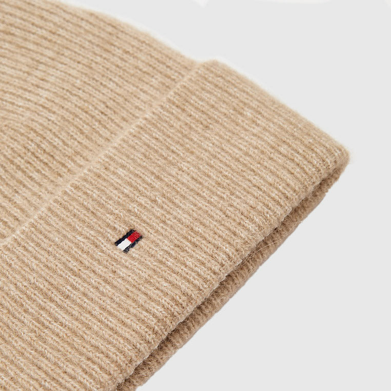 Essential Flag Fuzzy Beanie - Beige