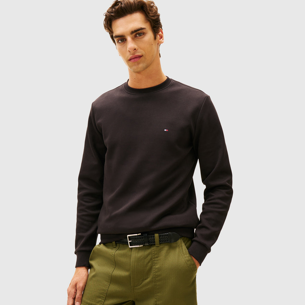 Tommy Hilfiger Essential Intechno Crewneck - Black |ThirdBaseUrban