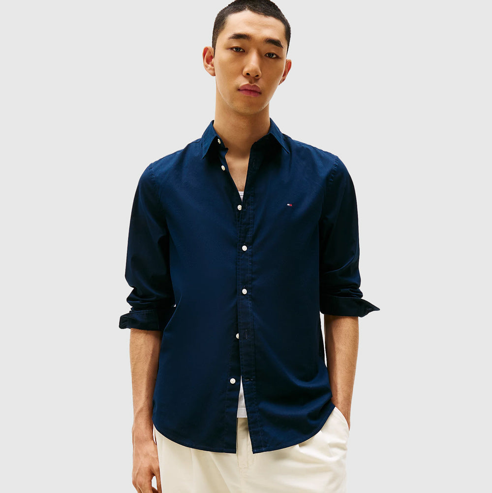 Tommy Hilfiger Poplin Collar Shirt - Navy |ThirdBaseUrban
