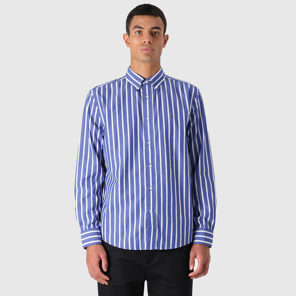 Tommy Hilfiger Poplin Stripe Shirt - Blue Multi |ThirdBaseUrban