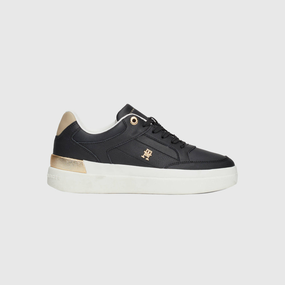 Tommy Hilfiger Feminine Court Sneaker - black |ThirdBaseUrban