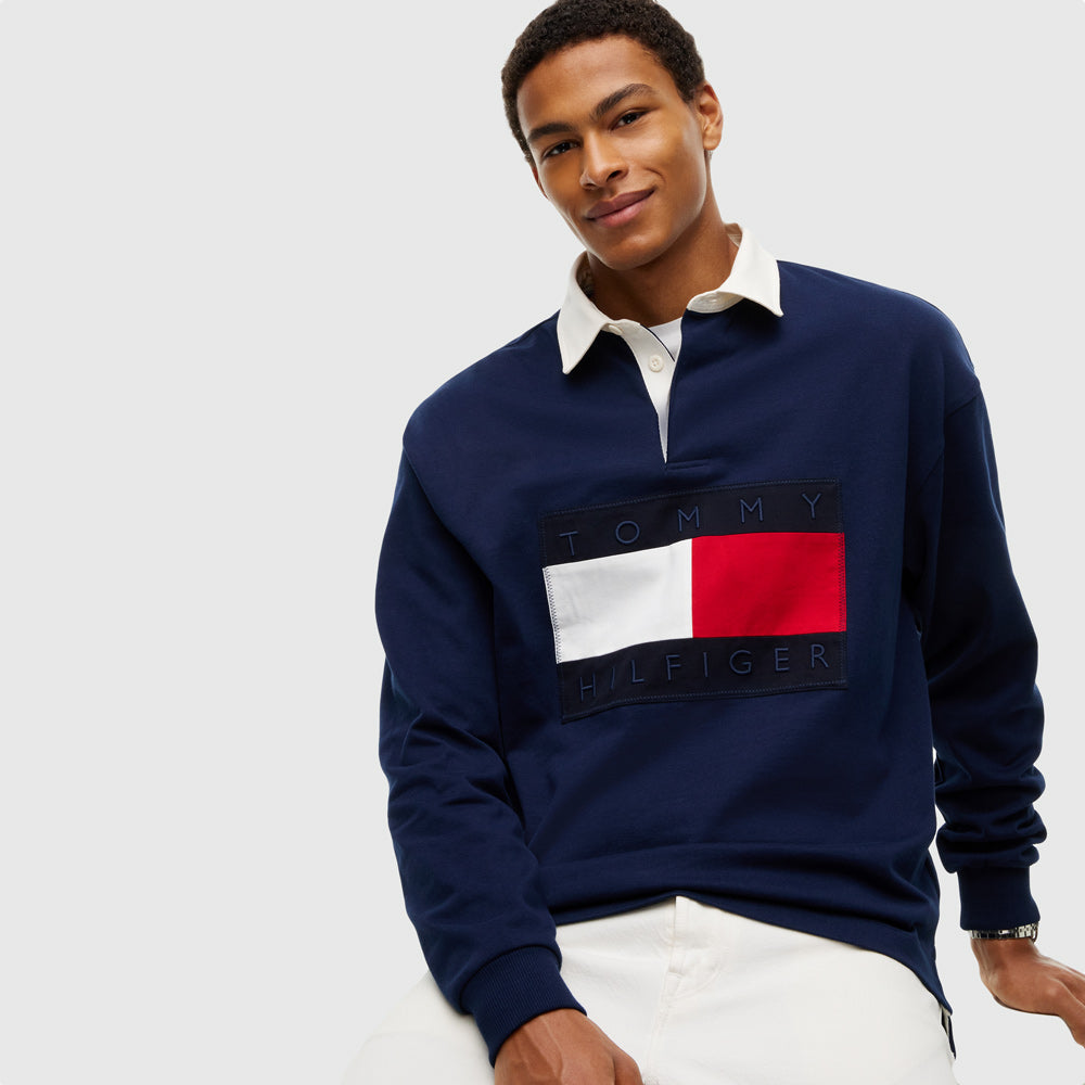 Flag Rugby Sweatshirt - Navy