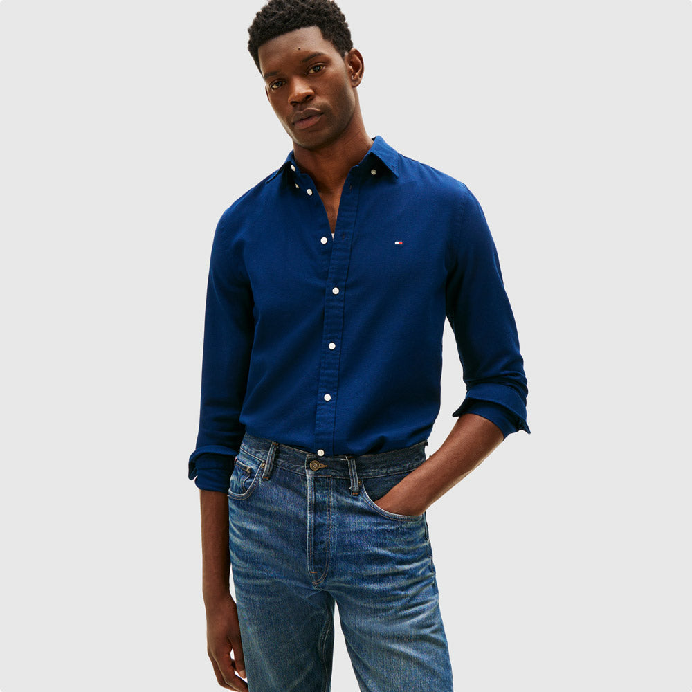 Tommy Hilfiger Flex Dobby Shirt - Carbon Navy |ThirdBaseUrban