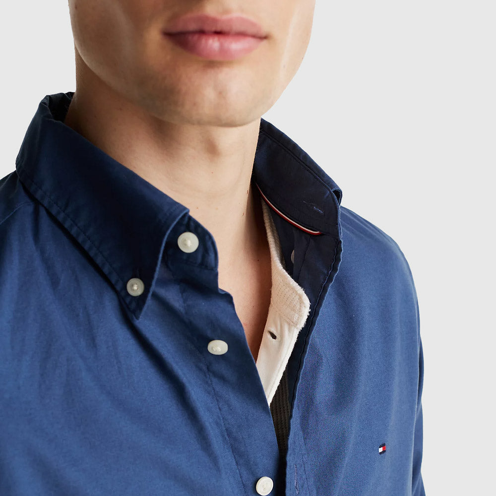 Poplin Solid Shirt - Steel Blue