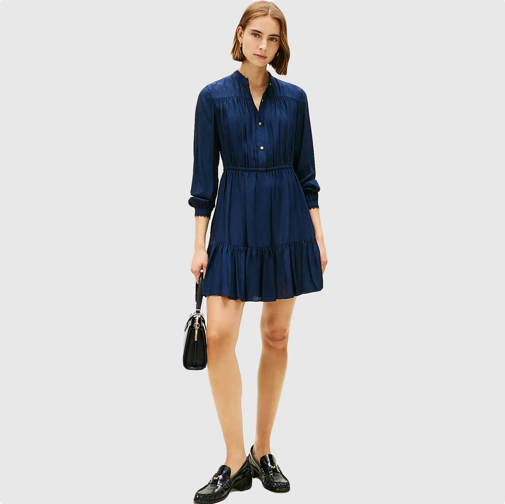 Tommy Hilfiger Jacquard Gathered Dress