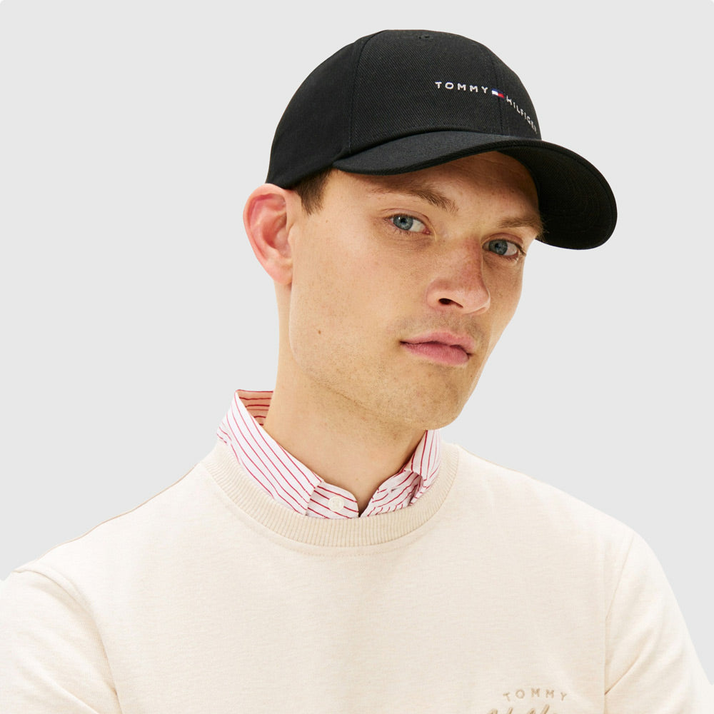 Tommy Hilfiger Foundation Panel Cap - Black |ThirdBaseUrban