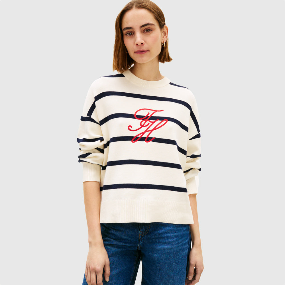 Tommy Hilfiger Full Needle Graphic Sweater - Calico |ThirdBaseUrban