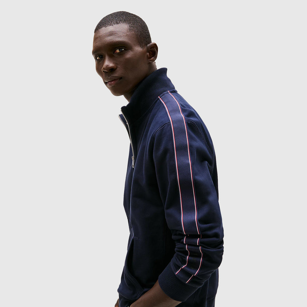 Tommy Hilfiger Global Stripe Stand Collar Jacket - Navy |ThirdBaseUrban