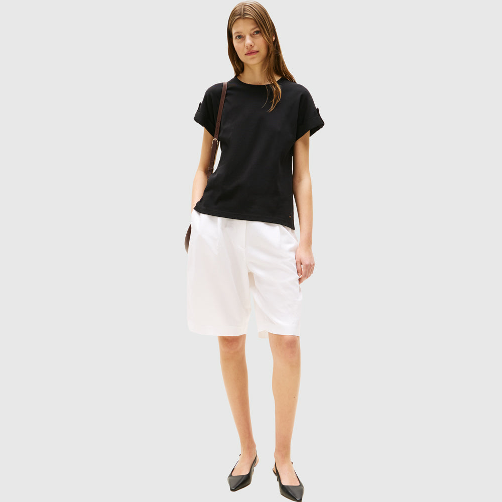 Gold Button T - Shirt - Black