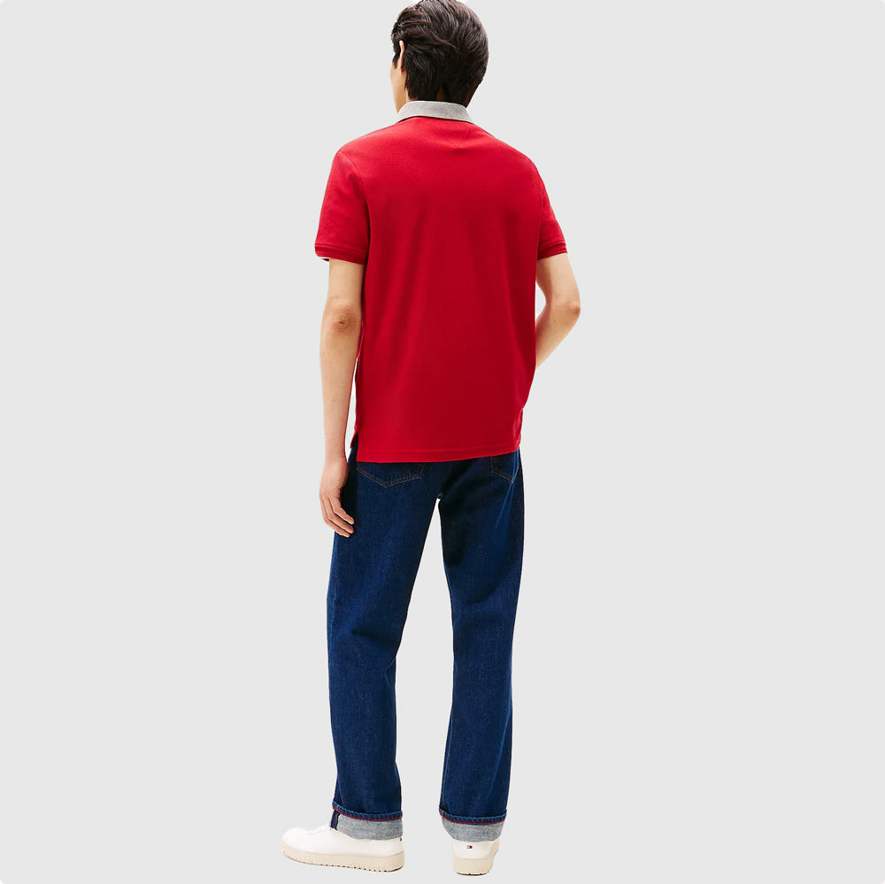 Herrinbone Collar Golfer - Red