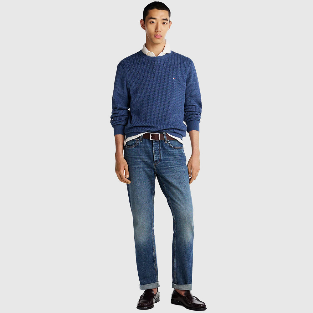 Herringbone Sweater - Steel Blue
