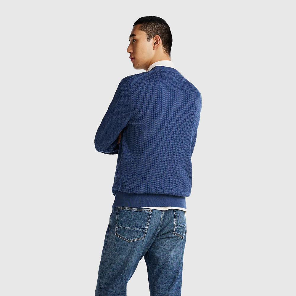 Herringbone Sweater - Steel Blue