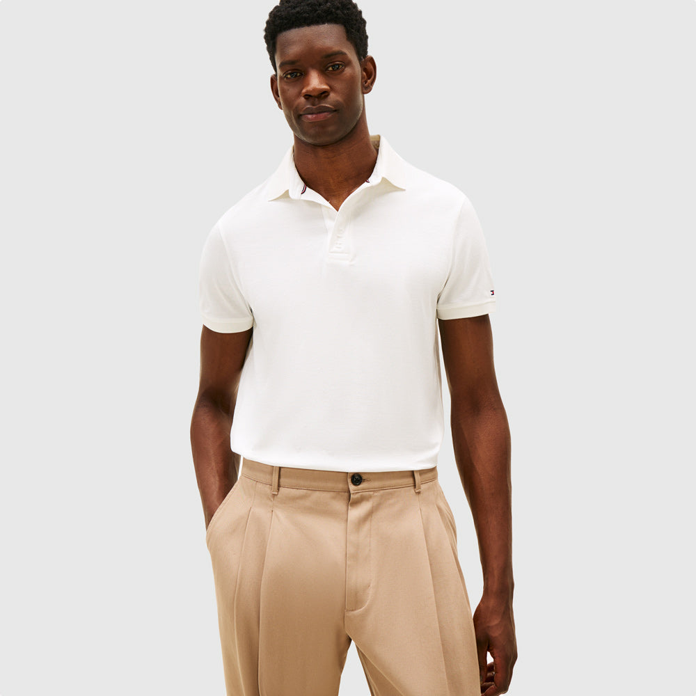 Tommy Hilfiger Placket Detail Golfer - Ecru |ThirdBaseUrban