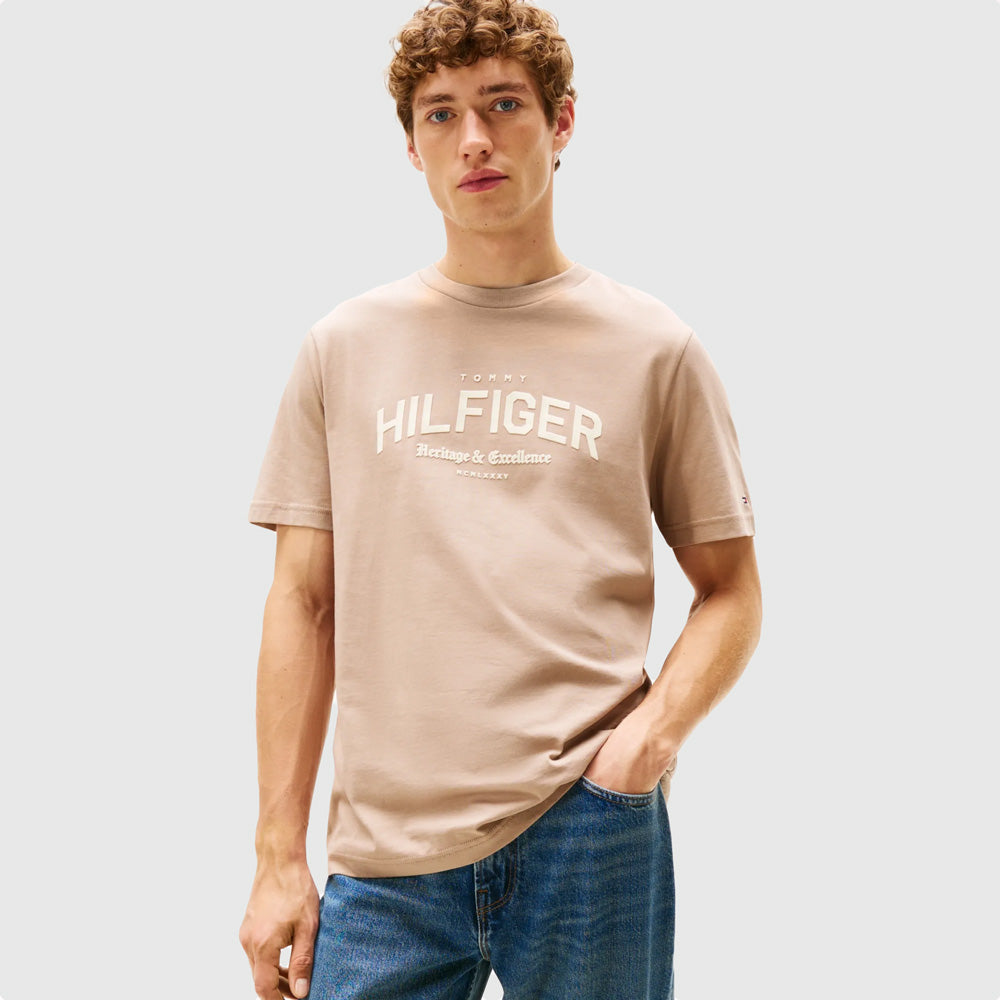 Tommy Hilfiger Arch T-Shirt - Taupe |ThirdBaseUrban