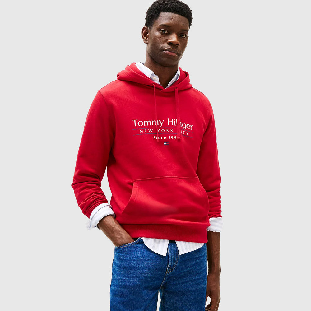 Tommy Hilfiger Center Stack Hoody - Red |ThirdBaseUrban