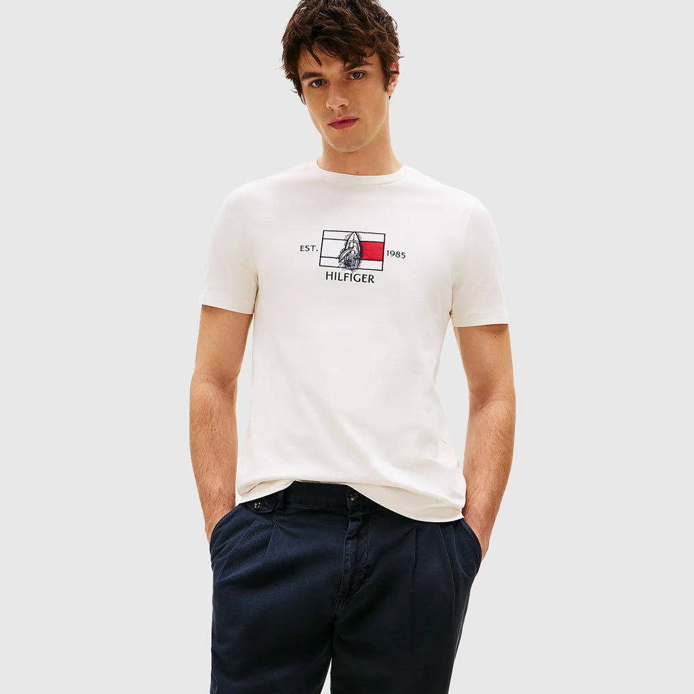 Tommy Hilfiger Flag Sailing T-Shirt - Ivory |ThirdBaseUrban